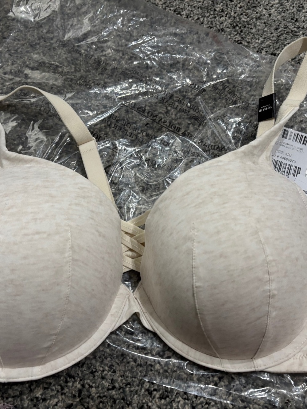 Torrid oatmeal heather bra 40b nwt